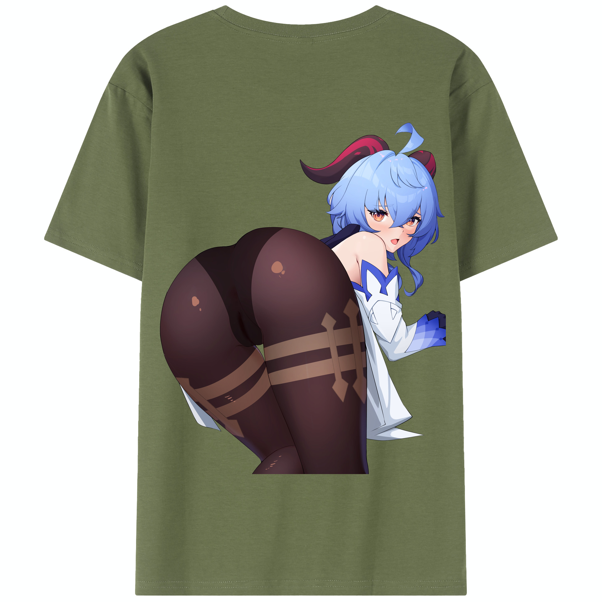 げんし神 甘雨 かんう genshin Ganyu 綿100％半袖Tシャツ（背面プリント）